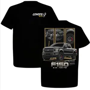 Ford F150 5.0L Coyote V8 Truck T-shirt, Men's Premium Cotton Graphic Tee, Pickup Truck Enthusiast Gift for Car Lovers and Ford Owners, Soft Casual Wear