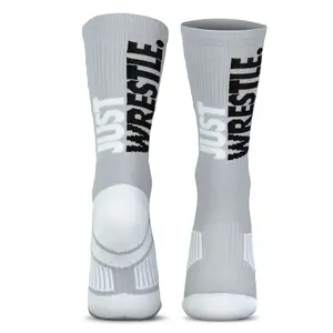 Wrestling Woven Mid-Calf Socks - Just Wrestle (Gray)