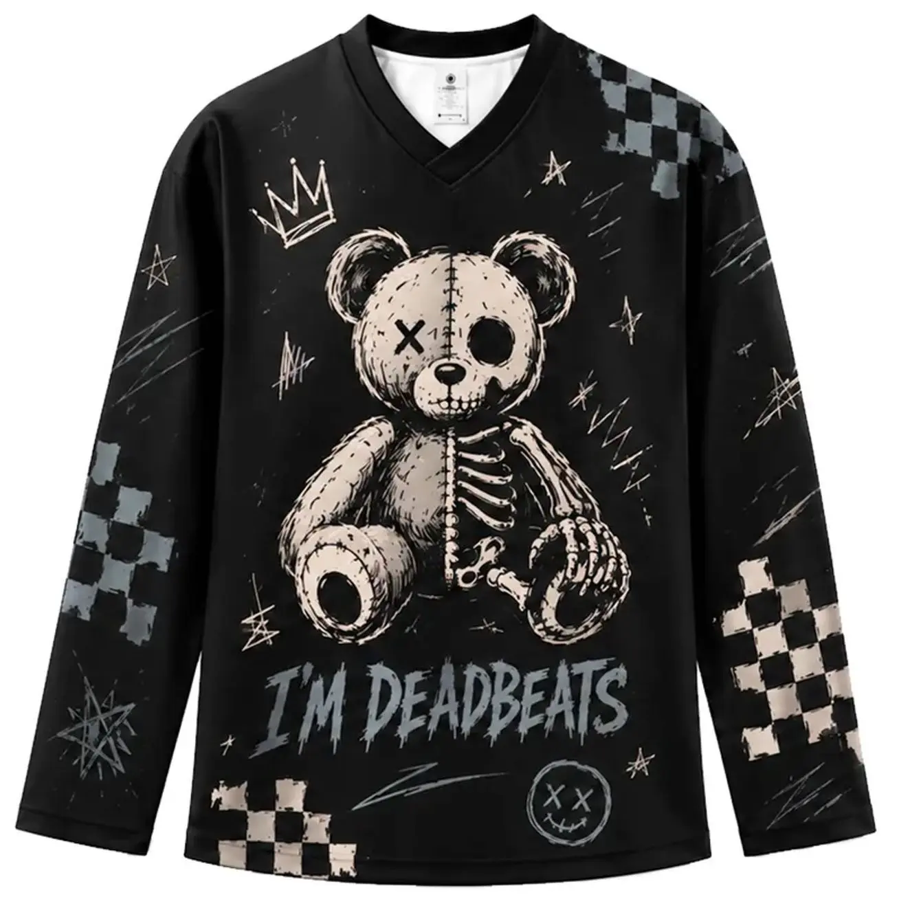 Zeds Dead Deadbeats Hockey Jersey – Dark EDM Rave Jersey, Emo Bass Music Streetwear & Gothic Festival Hockey Jersey WL