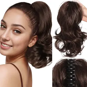 Claw Clip Ponytail Hair Extension Short Curly Wavy Voluminous Natural Looking Easy Clip-In Half Updo Fashion Hairpiece for Women Secure Comfortable Fit Multiple Shades Available
