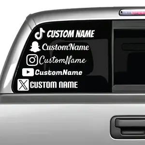Social media custom name bumper stickers