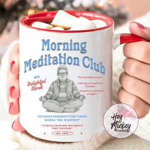 Delightful Derek Morning Meditation Coffee Mug, Stranger Things, Season 5, Funny Fan Gift