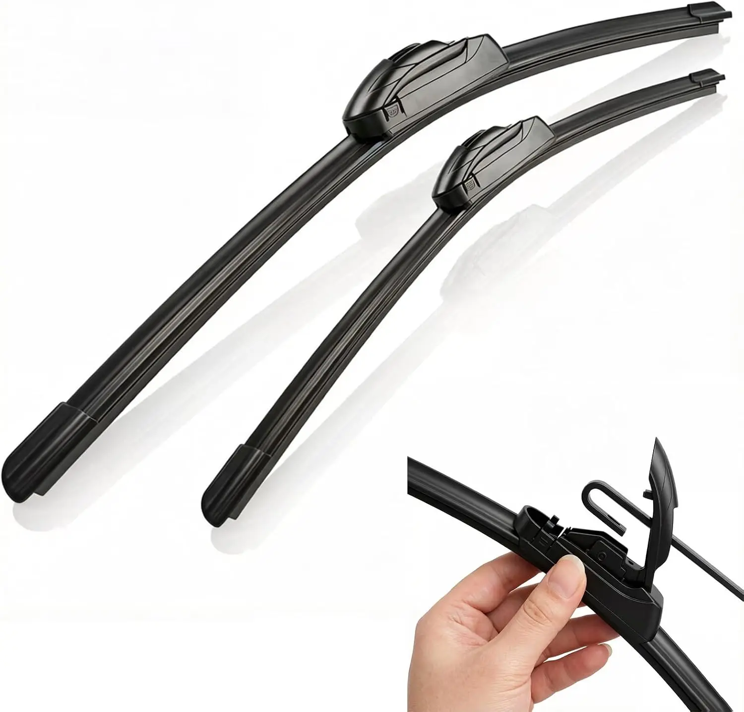 22"+22" Windshield Wiper Blades, Set of 2 Universal J/U Hook Replacement Front Window Wipers for Ford Expedition