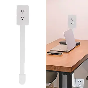Rotatable Power Socket Expander 3 Prong Electrical Outlets Power Strip 22 to 34 Inch Extension 180 Degree Rotating Base 110V US VBESTLIFE
