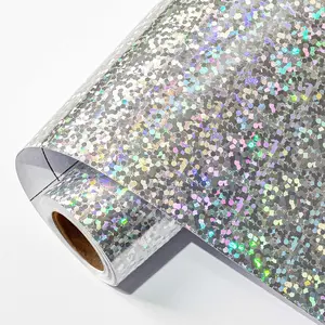 Silver Dots Metallic Wrapping Paper - 17 Inch X 33 Feet Iridescent Holographic Abstract Colorful Pattern Present Paper for Birthday, Wedding, Craft Art Decoration and Festive Decorations