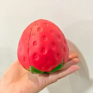 12CM Large Strawberry Squishy Toy| Slow Rising Fruit Stress Relief Toy| Sensory Calming Fidget Toy| Soft Squeeze Toy for Kids & Adults| Home Desktop Decoration| Interactive Prize| Christmas Thanksgiving Birthday Party Favor