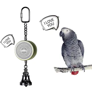 Interactive Talking Bell Toy for Parrots - Voice Training & Sound Mimicry for Budgies, Cockatiels, Conures - Reusable Auditory Stimulation - Engaging Educational Bird Activity - Durable Pet Accessory for Small & Medium Birds catham  mock  bed dog cat