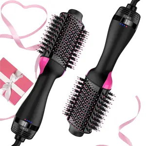 3in1 hot air brush, hair dryer, styler, Hair straightening brush, dries and straightens hair at the same time, makes hair smooth, shiny, voluminous, frizz-free, looks like a salon blowout every time, saves time, gift for wo