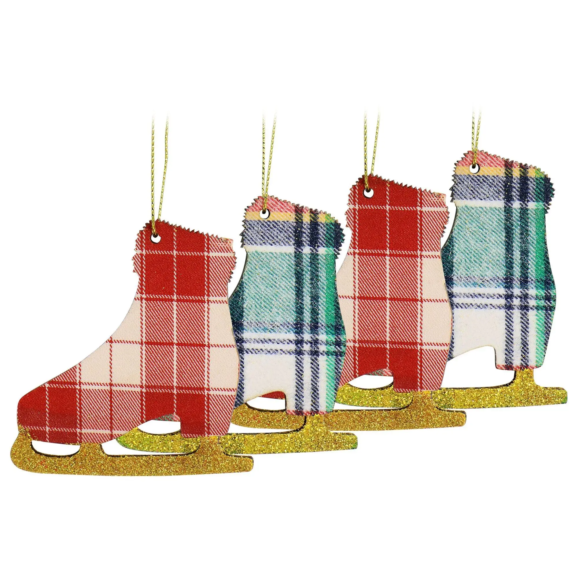 Martha Stewart Holiday Ice Skate Ornament 4 Piece Set