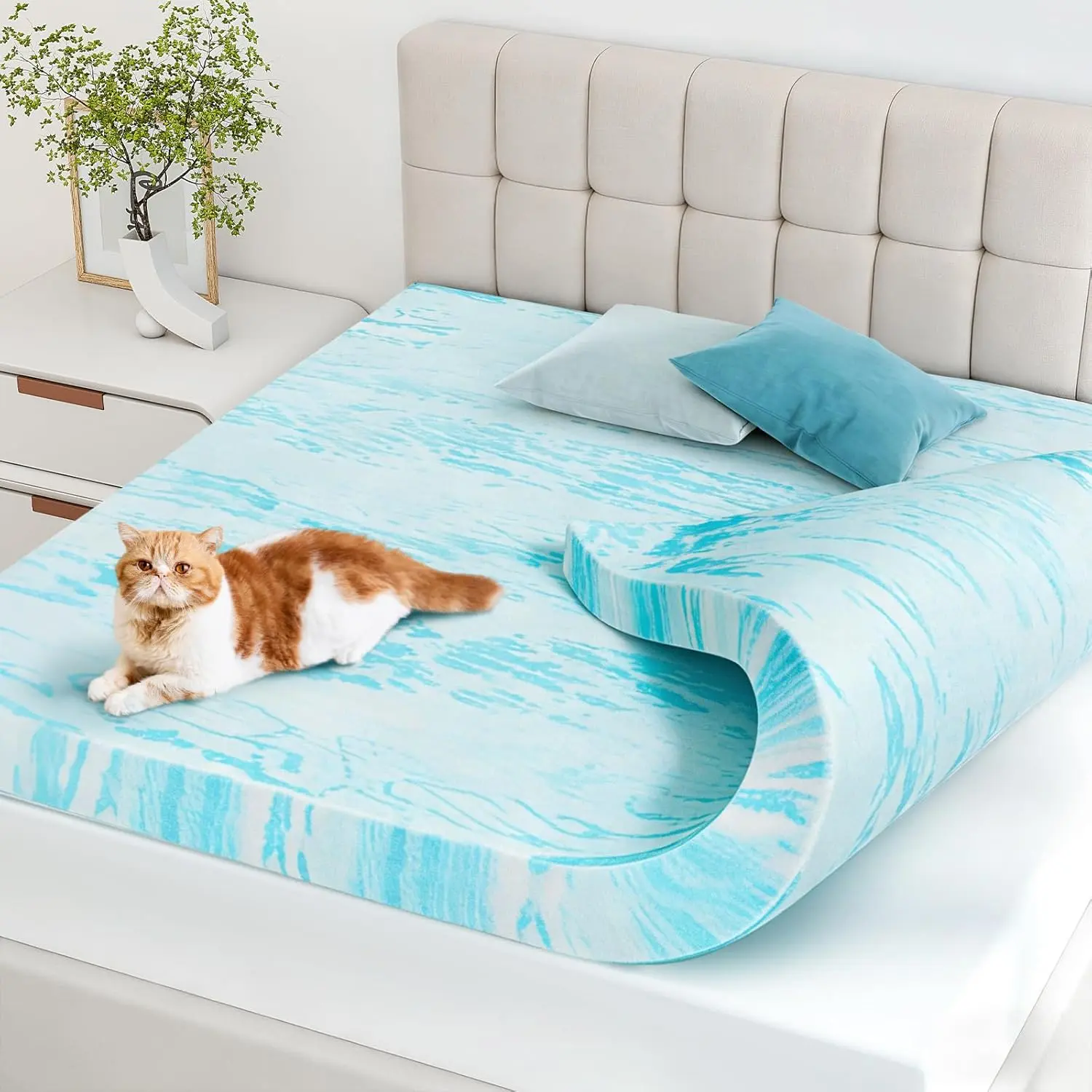 Mattress Toppers Memory Foam Twin, 3 Inch Thick Bed Topper Pad Cooling Gel Infused Soft Comfy Padding Breathable for Sleeper Sofa Couch RV Camper, CertiPUR