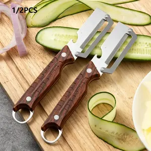 2 in 1 Stainless Steel Fruit Peeler, 1 Count Multifunctional Manual Fruit Peeler, Fruit & Vegetable Peeler, Durable Vegetable Slicer, Vegetable Fruit Cutter, Kitchen Utensils & Gadgets