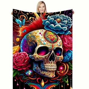 Single Piece of Flannel Throw Blanket Suitable for Couch Or Sofa, Soft And Fuzzy Cozy Blankets And Throws That Are Warm, Lightweight,Designed for Both Men And Women K