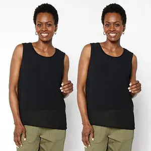 MarlaWynne WynneLayers Chiffon and Rayon-Spandex Knit 2-pack Tank Set