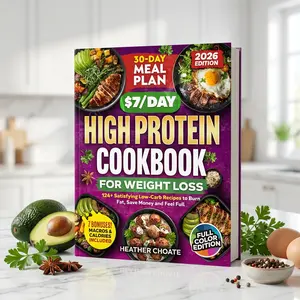The $7 Day High Protein Cookbook for Weight Loss : 124 Simple Recipes, 30 Day Kitchen Guide, Budget Friendly Grocery Tips, Meal Prep Ideas, Air Fryer, Slow Cooker & Family Home Cooking