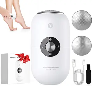 Electric Foot Callus Removers Rechargeable,Portable Electronic Foot Filer, Electric Callus Remover Kit,Professional Pedi Feet Care Perfect for Dead,Hard Cracked Dry Skin Ideal Gift(2 Grinding Heads) Manicure Nail Stainless Steel Stainless Smooth Cutics