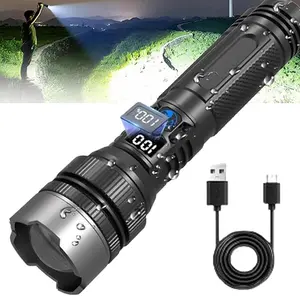 2026 The Ultimate Survival Flashlight, LCD Rechargeable Tactical Flashlights High Lumens, Waterproof Emergencies Handheld Spotlight for Camping Hiking Biking