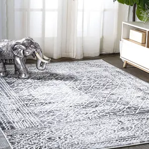 JONATHAN Y Iften Moroccan Geometric Distressed Indoor Area Rug; for Living Room, Kitchen, Bedroom, Dining Room, Office