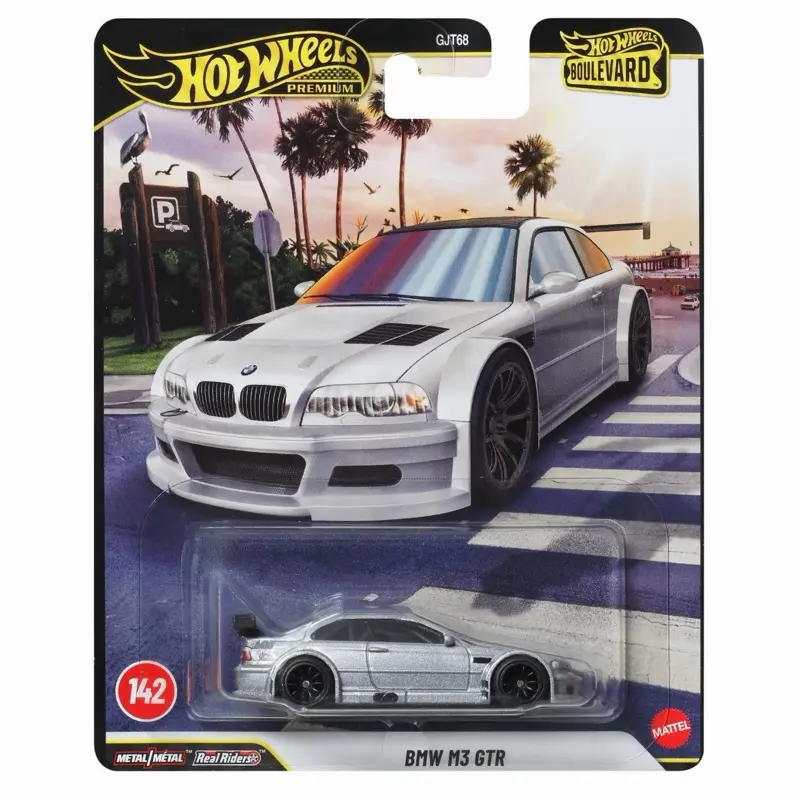 Hot Wheels Premium Boulevard BMW M3 GTR GJT68 Real Riders 1:42 Scale Diecast Metal Car Collectible Model Toy