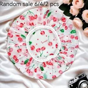 Waterproof Shower Cap, Reusable Thickened Shower Cap, 6/4/2pcs Set, Spa Hair Salon Accessory, Kitchen Smoke Proof, Bathroom Essentials, Home Goods