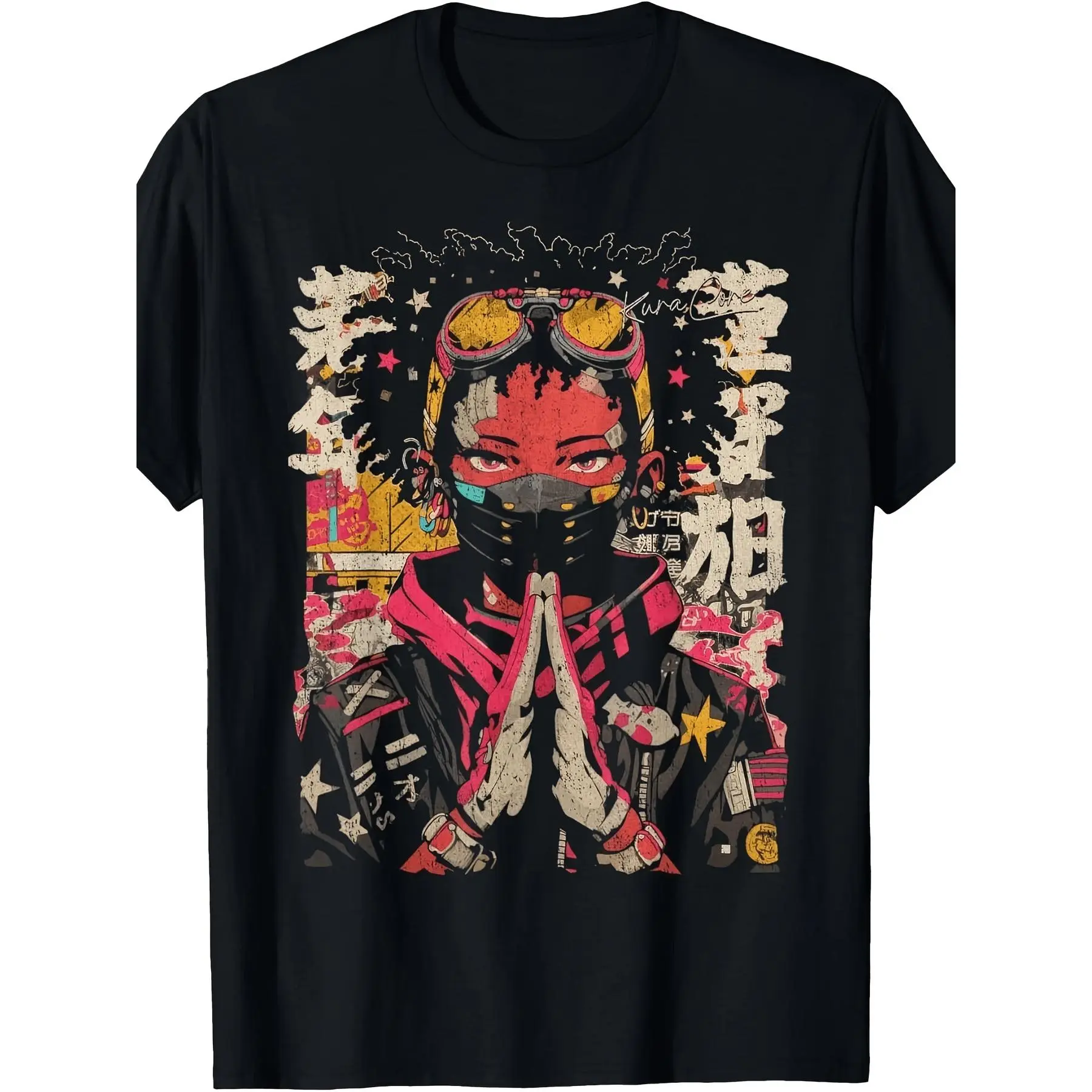 Japanese Streetwear Afro Cyberpunk Y2K Techwear Manga Anime T Shirt Gift for Brother Birthday