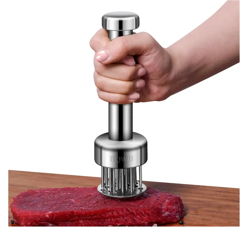 Stainless Steel Meat Tenderizer Tool with 21 Sharp Needles - A Meat Tenderizer Mallet for Chicken and Beef, Durable Meat Mallet Hammer, Easy-Grip Meat Hammer Tenderizer