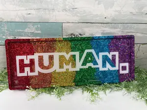 Crystal Resin Tray, Crystal Display Tray, Bathroom Resin Tray, Human LGBTQ+ Pride Trinket Tray, Crystal Holder, Jewelry Dish, Bathroom,