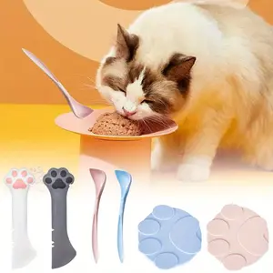 6PCS Multifunctional Pet Can Lid Spoon/Spout Cover - Cat Paw Sealing Lids, Easy-Grip Dog Food Containers Suitable for Wet/Dry Food, Homes, Hotels