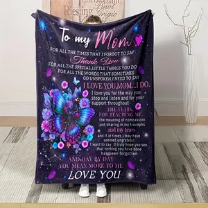 Cozy Flannel Throw Blanket For Mom - Warm, Soft Digital Print - Perfect Mother'S Day Gift From Daughter Or Son - Versatile For Bed, Sofa, Chair & Travel, Birthday Gift Christmas Halloween Mother'S Day summervibes