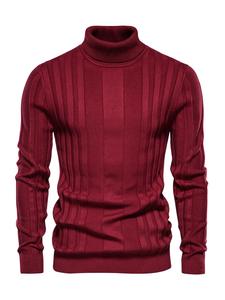 men's solid turtleneck sweater, regular fit casual long sleeve jumper for fall & winter, men's knitwear for daily wear