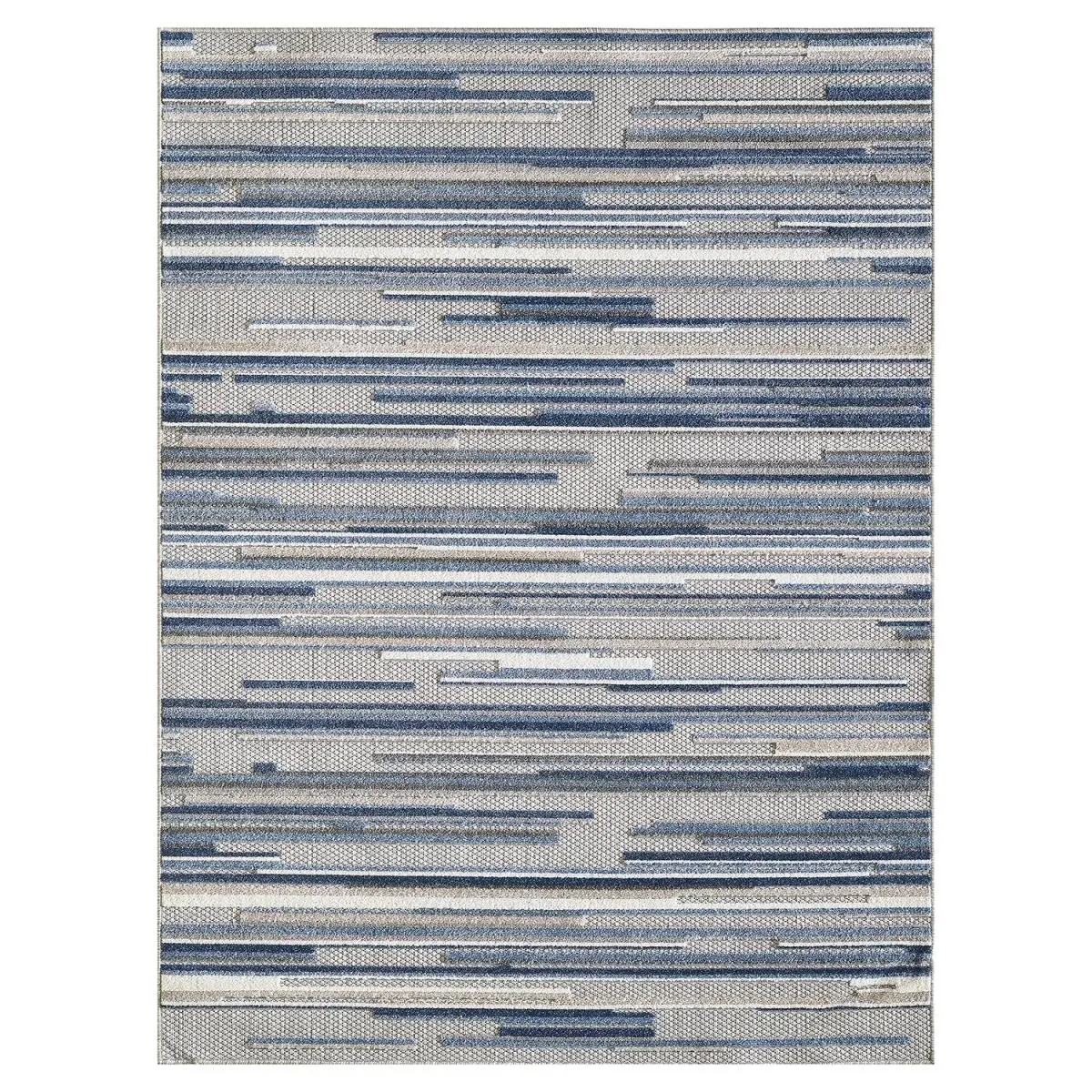 5 x 7 ft. Blue Abstract Striped Indoor or Outdoor Area Rug