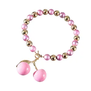 Cherry Pendant Necklace Exaggerated Fruit Charm Neckchain Women's Accessories