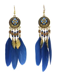 Feather Design Dangle Earrings, Fashionable Jewelry for Women & Girls, Trendy All-match & Exquisite Jewelry for Birthday Gift