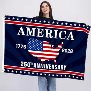 250th Birthday Of America House Flag, 250 Years American Garden Flag 35*59inch, Anniversary Banner Flag, 1776 - 2026 Patriot Decor