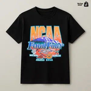 NCAA Final Four 1995 T-Shirt Vintage Basketball Graphic Tee Seattle Design, Retro College Sports Shirt Unisex Cotton Streetwear for Men Women