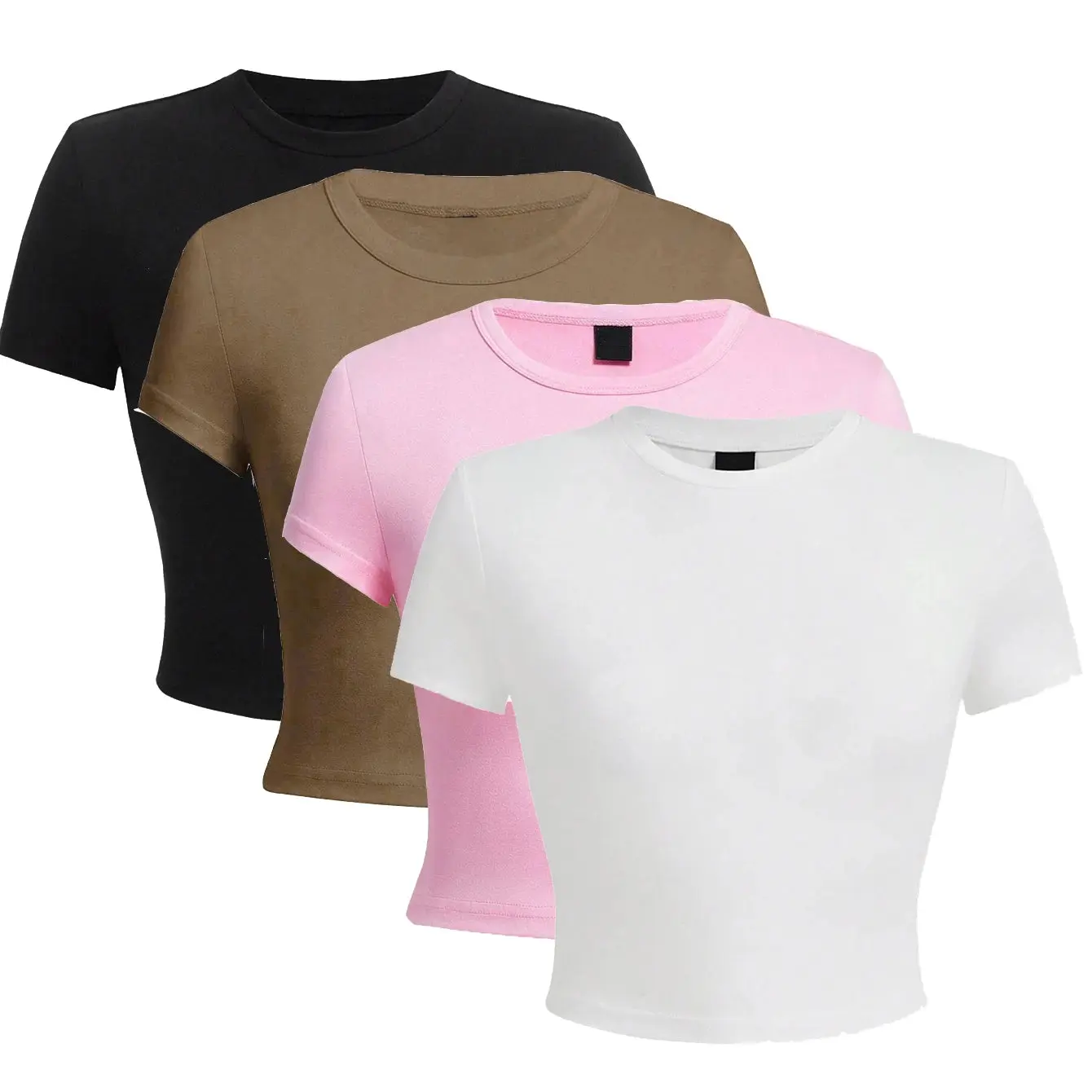 Y2K Solid Crop Tops Short Sleeve Y2K Solid Crop Tops Short Sleeve
