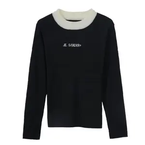 Jil Sander+ 2025 New Style Hot-Style Pullover Crew Neck Base Knit Sweater with Embroidered Logo