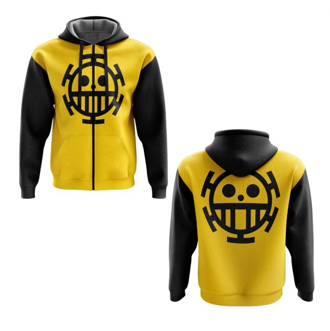 Trafalgar Law One Piece Hoodie Long Sleeve Unisex Basic Zip Hoodie Soft Fleece Fabric Durable Stitching 3D Graphic Trendy 2025