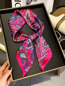 Women's Paisley Print Scarf, 27.6 Inches Square, Boho Style Headband, Accessory for All Seasons, Perfect Holiday Gift