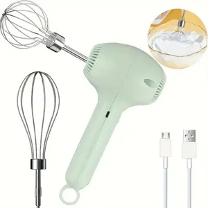 Portable Electric Cake Mixer, USB Rechargeable Handheld Whisk, Household Kitchen Appliances for Baking Cake, Cookie, Pancake