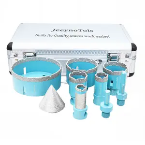 9pcs Dry Diamond Hole Saw Drill Bit, Durable & Higher Quality,  Drill Bits & 20mm Diamond Milling Bit & 50mm Beveling Chamfer Bit & 2pcs SDS Plus Adapter For Ceramic Tile Marble Porcelain, Core Drill Bit, Dry Tile Drill, Dry Tile Bit Heavy Duty