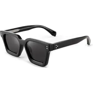 Sunglasses Men Women Polarized, Chunky Square Thick Frame, Rectangle UV400 Shade Sun Glasses B2396