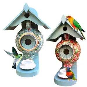 New Country Resin Bird House Creative Teapot Bird House Garden Decoration Outdoor Feeding Birdhouse, Yard Decor, Unique Design