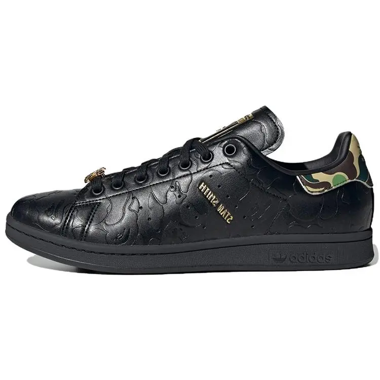 Adidas Bape X Stan Smith 30th Anniversary Black' Versatile Comfort Low Top Skate Shoes Men's IG1116