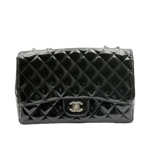 Pre-owned CHANEL FRANCE Crossbody Bags H1 Classic Flap (CF)dark Green Jumbo Patent Leather Cover Bag H21623