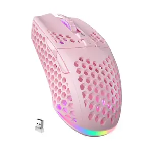 Solakaka SM600 Wireless RGB Esports Gaming Mouse, Tri-Mode Connection 2.4G/BT5.0/USB, Ergonomic Design, RGB Backlit for PC Gaming and Office Use Computer Peripherals Rainbow Backlit