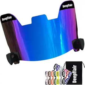 Tinted Clear Football Visor Eye Shield with Clips for Helmet Football Protection Gear (Blue)