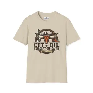 CTT Oil Exploration & Cattle Design T-Shirt | Oilfield Ranch Graphic | Landman Tee