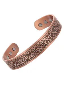 Men's Copper Bracelet, Bangle Bracelet, 3500 Gauss Magnetic Bracelet, 99.99% Pure Copper Vintage Jewelry, Christmas Gift, Retro Style, Adjustable Slider Bracelets