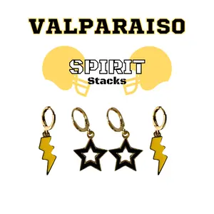 Valparaiso Spirit Earring Stack For Crusaders Game Day