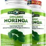 2-Pack Moringa Powder Capsules Organic - Pura Vida  Moringa Leaf. Energy, Metabolism, & Immune Support. 120ct. 500mg Caps. Supplement Healthcare